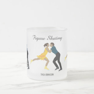 Figure Skating Frosted Glass Coffee Mug