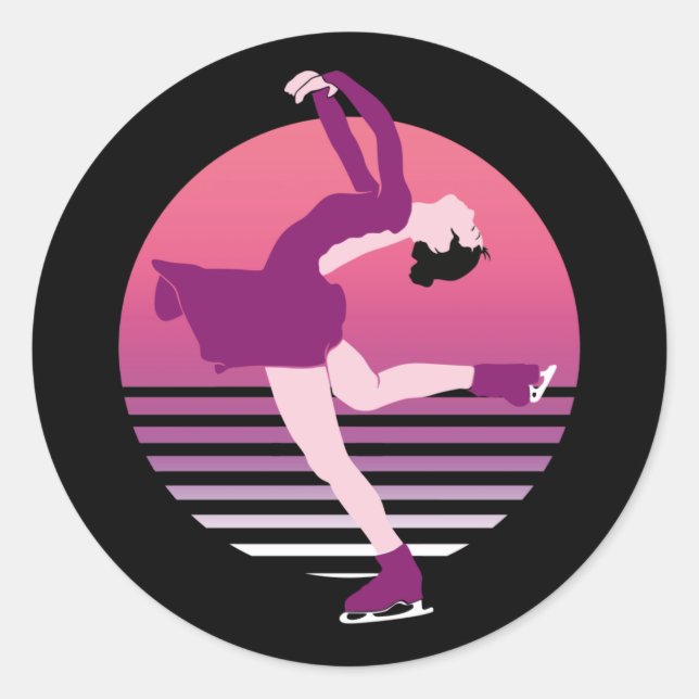 Figure Skating Girl - Art Of Ice Dancing Classic Round Sticker (Front)