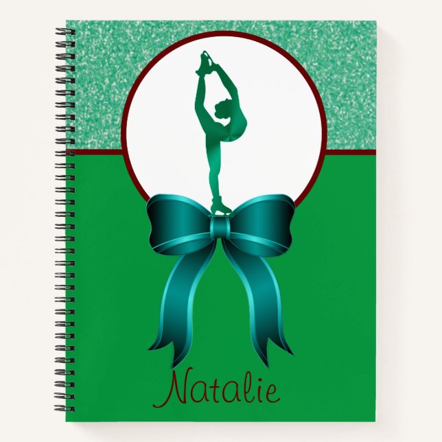 Figure Skating Glitter and Bow Notebook (Front)