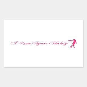 Figure Skating (I Love) Pink/Purple Skater Rectangular Sticker