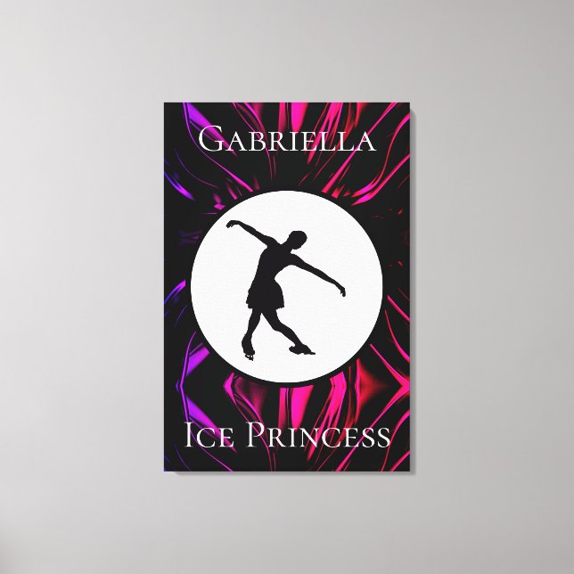 Figure Skating "Ice Princess" Personalised Canvas Print (Front)