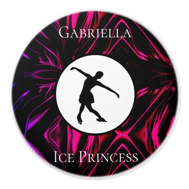 Figure Skating "Ice Princess" Personalised Ceramic Knob (Front)
