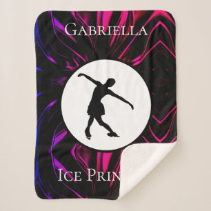 Figure Skating "Ice Princess" Personalised Sherpa Blanket