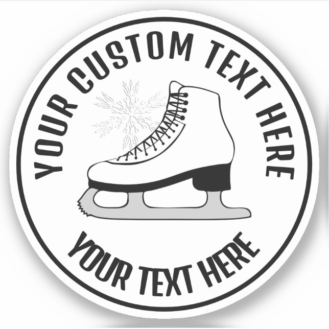 Figure Skating Ice Skate Icon Custom Vinyl Sticker (Front)