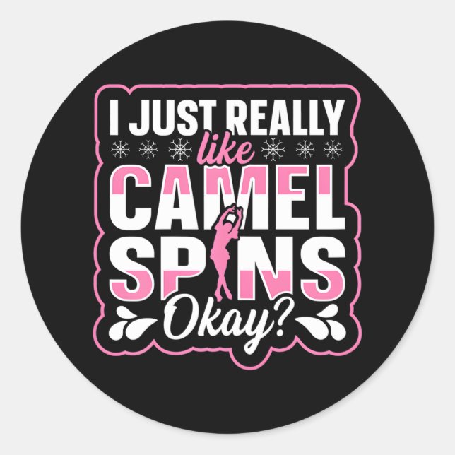 Figure skating ice skate Quote for a Figure Classic Round Sticker (Front)