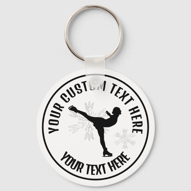 Figure Skating Ice Skating  Female Custom Key Ring (Front)