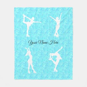 Figure Skating Ice Skating Personalised Throw Fleece Blanket