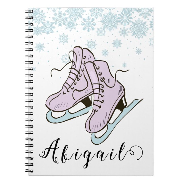 Figure Skating Ice Skating skates custom name Notebook (Front)
