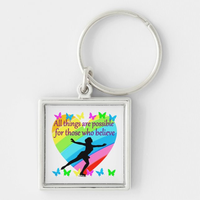 FIGURE SKATING INSPIRATIONAL QUOTE DESIGN KEY RING (Front)