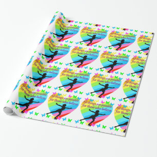 FIGURE SKATING INSPIRATIONAL QUOTE DESIGN WRAPPING PAPER