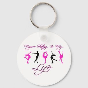 Figure Skating is My Life - PINK & BLACK Key Ring