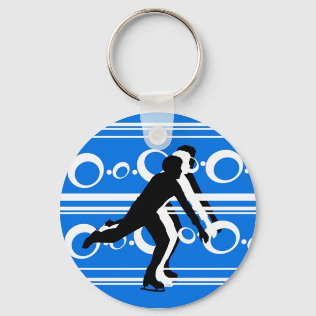 Figure Skating Keychain - Blue (Front)