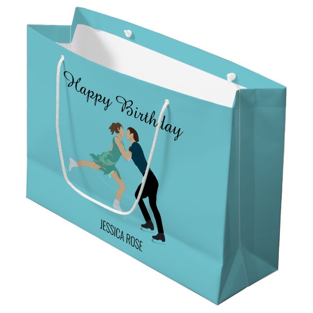 Figure Skating Large Gift Bag (Front Angled)