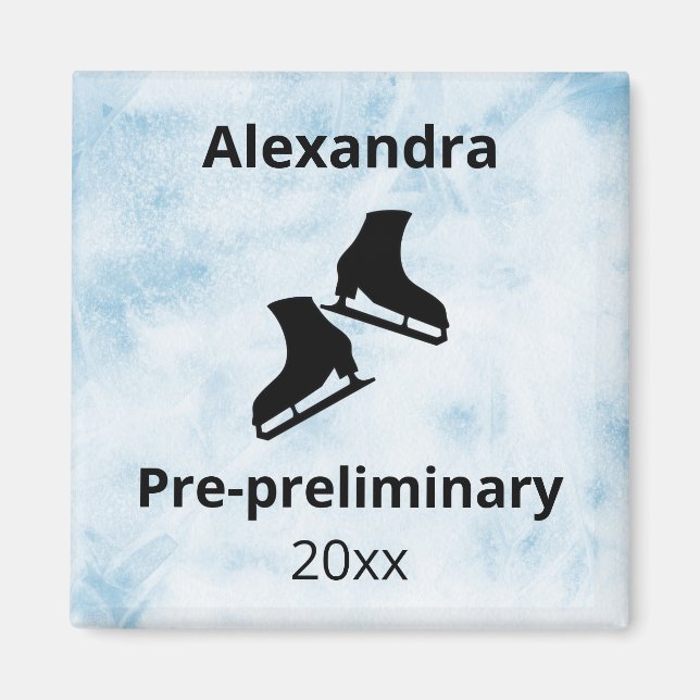 Figure skating level test year blue ice magnet (Front)