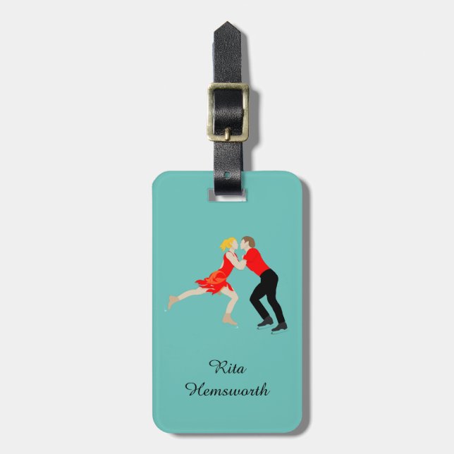 Figure Skating Luggage Tag (Front Vertical)