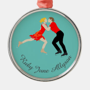 Figure Skating Metal Tree Decoration