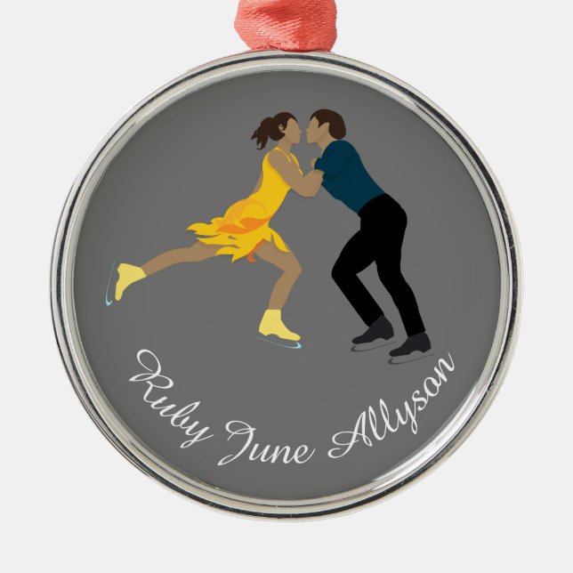 Figure Skating Metal Tree Decoration (Front)