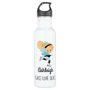 Figure Skating Peace Love Skate Blonde 710 Ml Water Bottle