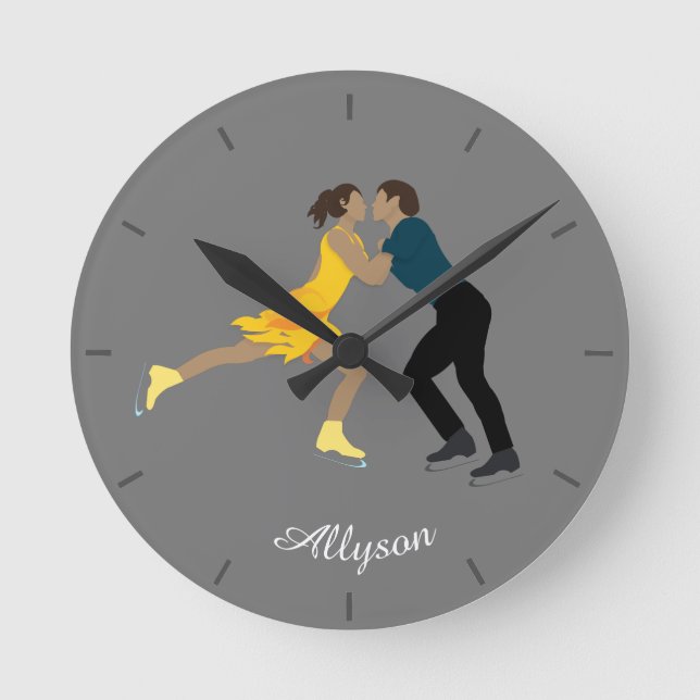 Figure Skating Round Clock (Front)