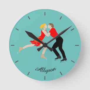 Figure Skating Round Clock