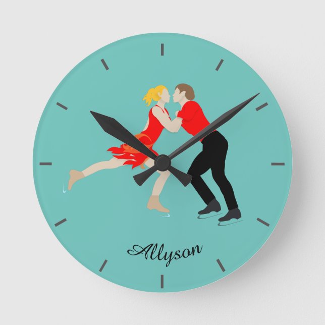 Figure Skating Round Clock (Front)