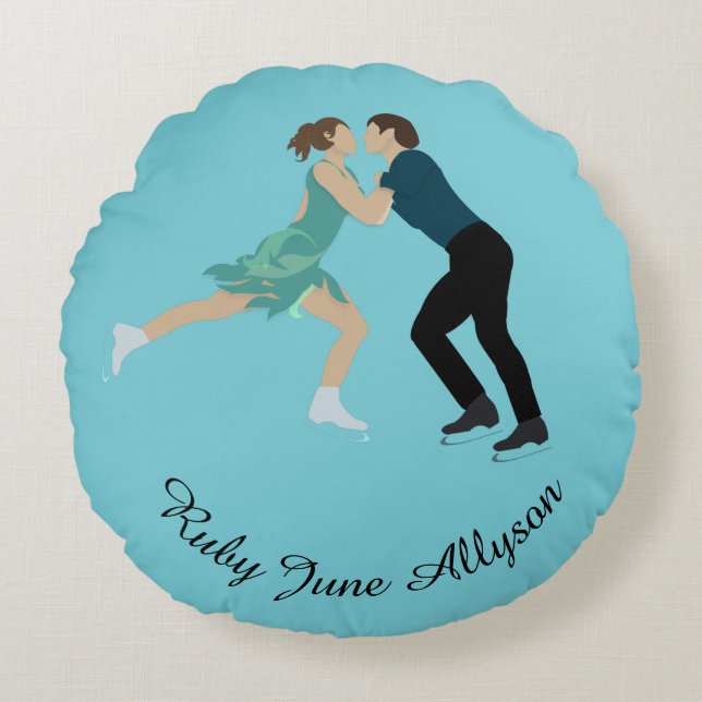 Figure Skating Round Cushion (Front)
