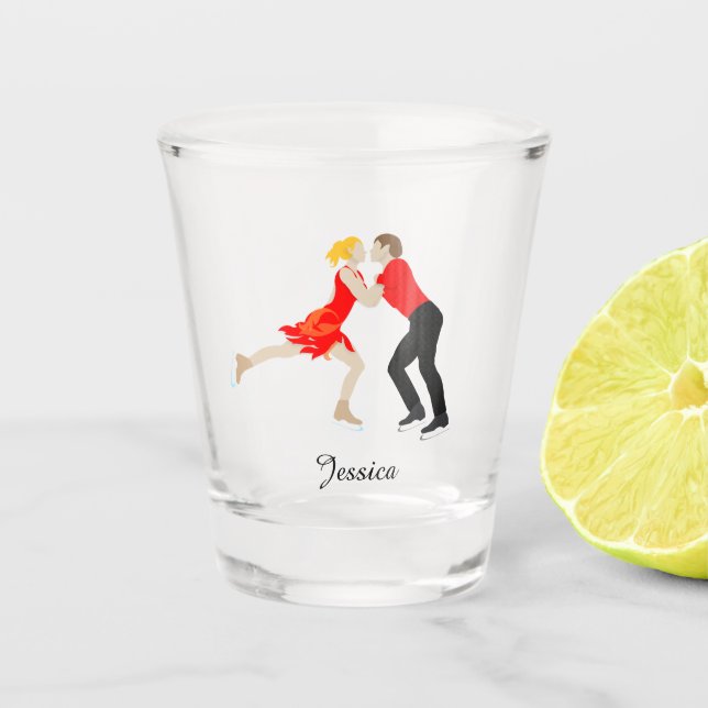 Figure Skating Shot Glass (Front)