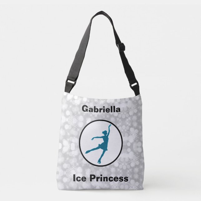 Figure Skating Sparkle "Ice Princess" Snowflake Crossbody Bag (Front)
