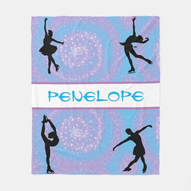 Figure Skating Swirl Fleece Blanket (Front)