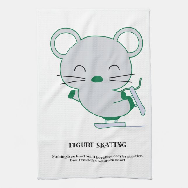 Figure skating tea towel (Vertical)