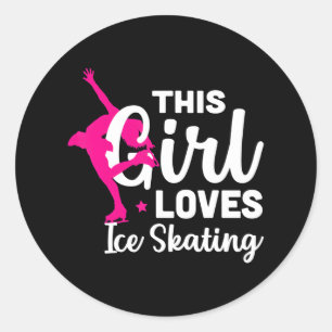 Figure Skating This Girl Loves Ice Skating Classic Round Sticker