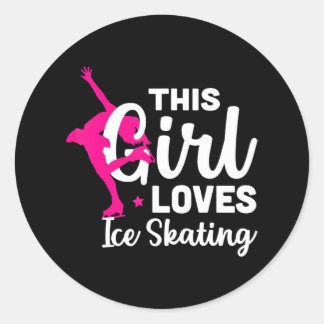 Figure Skating This Girl Loves Ice Skating Classic Round Sticker