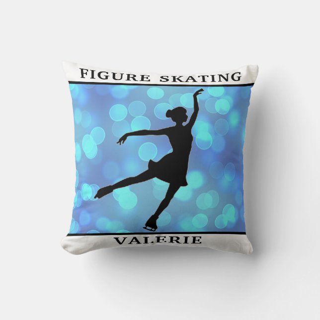 Figure Skating Throw Pillow w/ Name (Front)