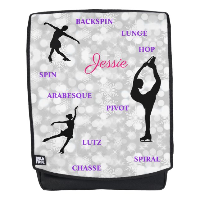 Figure Skating Typography Backpack (Front)