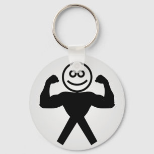 Figure with muscles showing muscle strength key ring