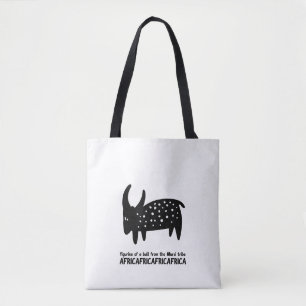 Figure with the image of a bull from the tribe tote bag