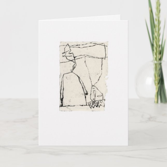 Figure with tomb & crown card (Front)