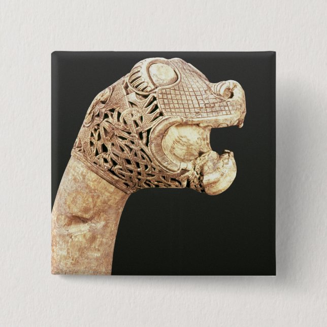 Figurehead of a Viking Longship, found at Oseberg, 15 Cm Square Badge (Front)