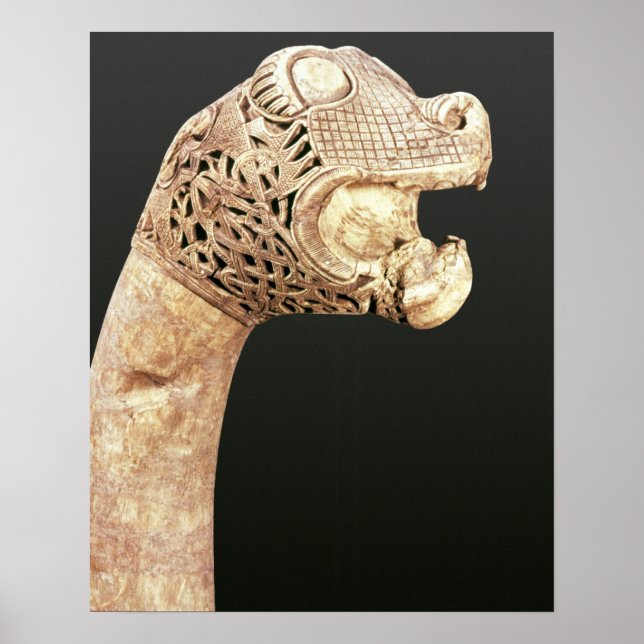 Figurehead of a Viking Longship, found at Oseberg, Poster (Front)