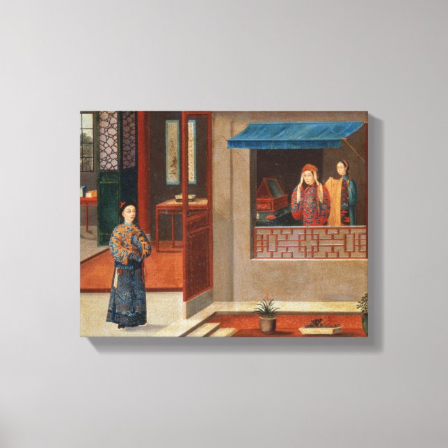 Figures in a dressing room interior canvas print (Front)