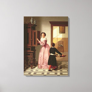 Figures in a Laundryroom, 1864 (oil on canvas) Canvas Print