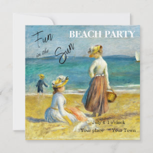 Figures on the Beach, Renoir Vintage Beach Party Invitation