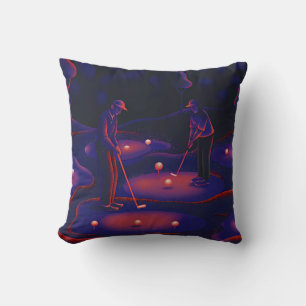 Figures Reaching for Celestial Bodies Cushion