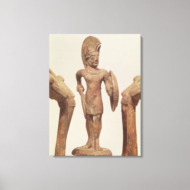 Figurine of a warrior, c.490 BC Canvas Print (Front)