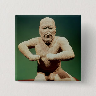 Figurine of a wrestler 15 cm square badge