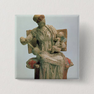 Figurine of Aphrodite playing with Eros 15 Cm Square Badge