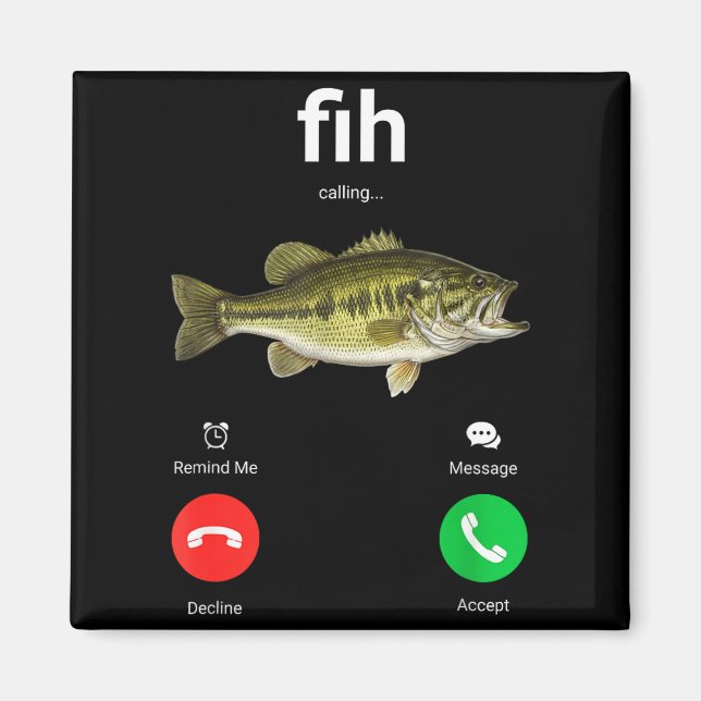 Fih Calling Decline Accept Funny Phone Call Misspe Magnet (Front)