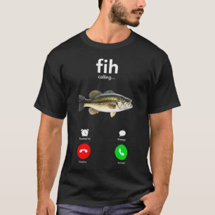Fih Calling Misspelled Fish Meme Humour T-Shirt