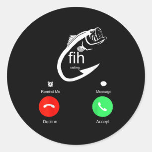 Fih Calling Remind Me Message Decline Accept Phone Classic Round Sticker