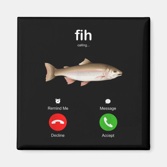 Fih Calling Remind Me Message Decline Accept Phone Magnet (Front)